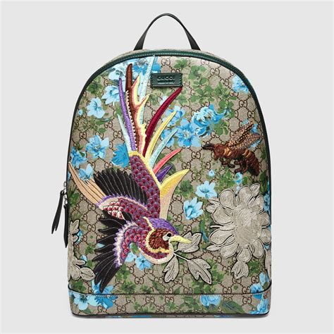 floral print gucci|gucci backpack with blue flowers.